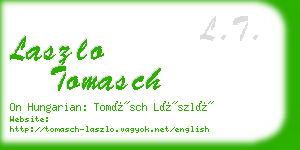 laszlo tomasch business card